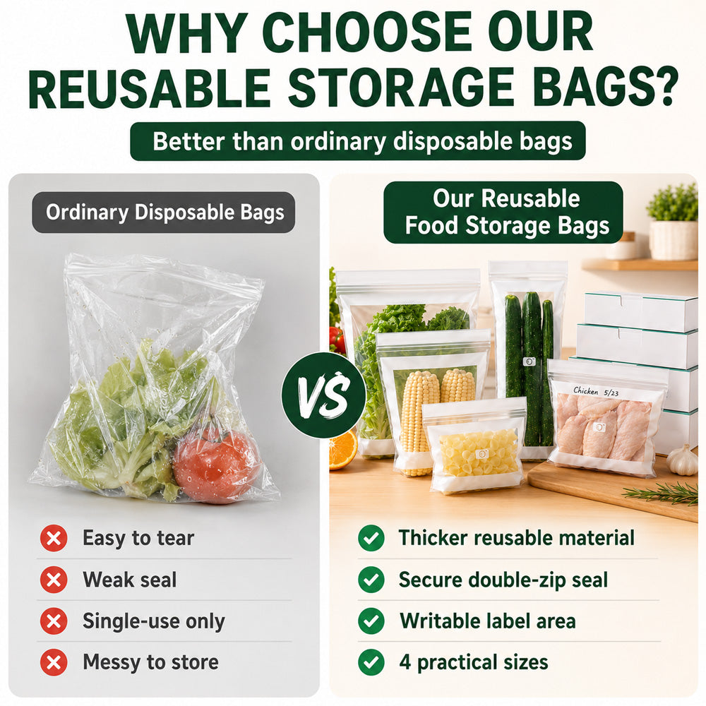 Transparent Food-Grade Reinforced Double-Seal Bags