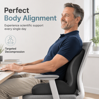 🪑 50% OFF NOW! ✨ Ergonomic memory foam seat cushion with back support – comfortable & supportive for home, office, and car 💺🛡️