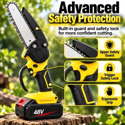 🪚🌳6-inch Cordless Mini Chainsaw with 2 Batteries🪵