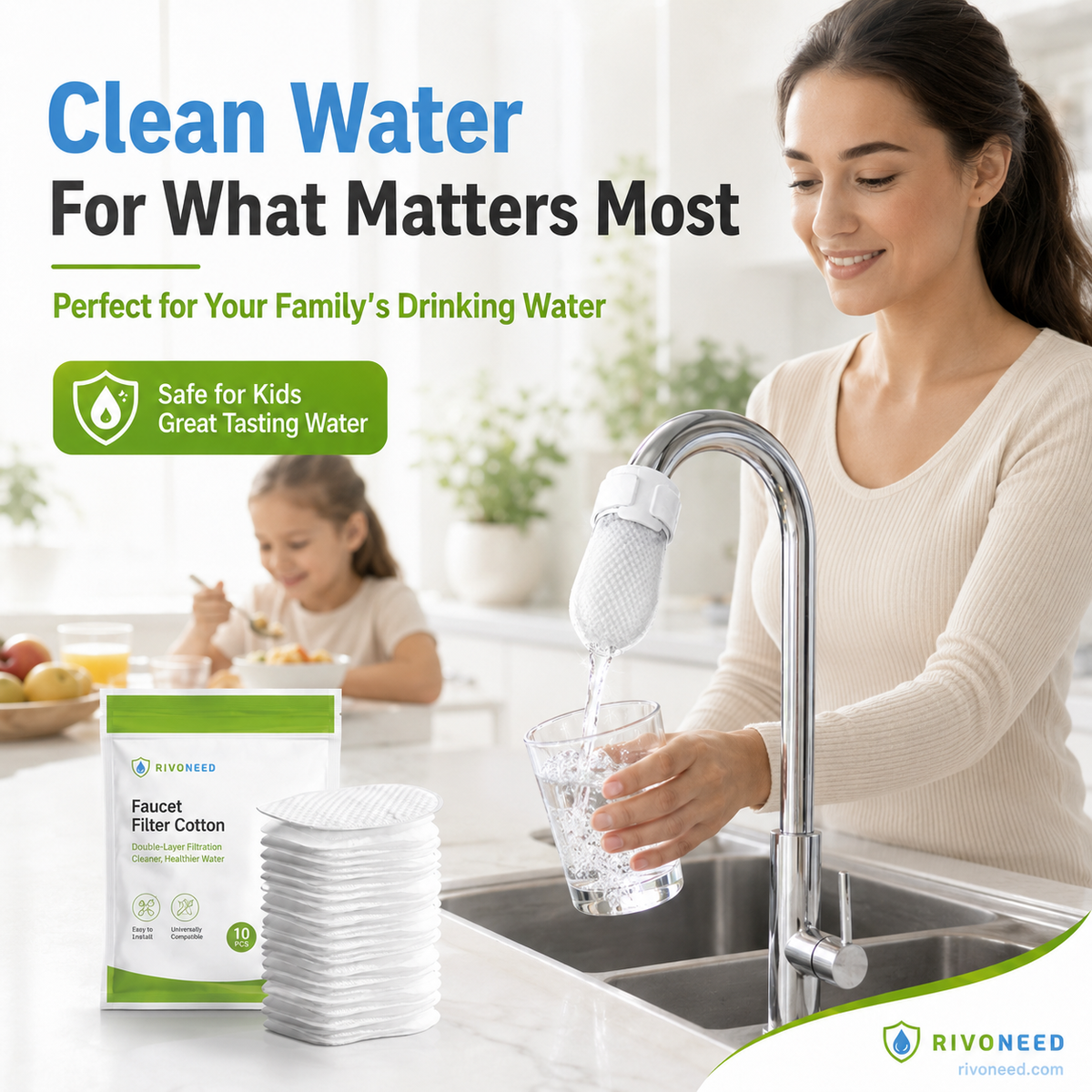 🔥🔥Buy 2 get 1 free ✨️Anti-Splash Kitchen Faucet Filter for Sediment & Rust Removal