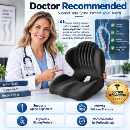 🪑 50% OFF NOW! ✨ Ergonomic memory foam seat cushion with back support – comfortable & supportive for home, office, and car 💺🛡️