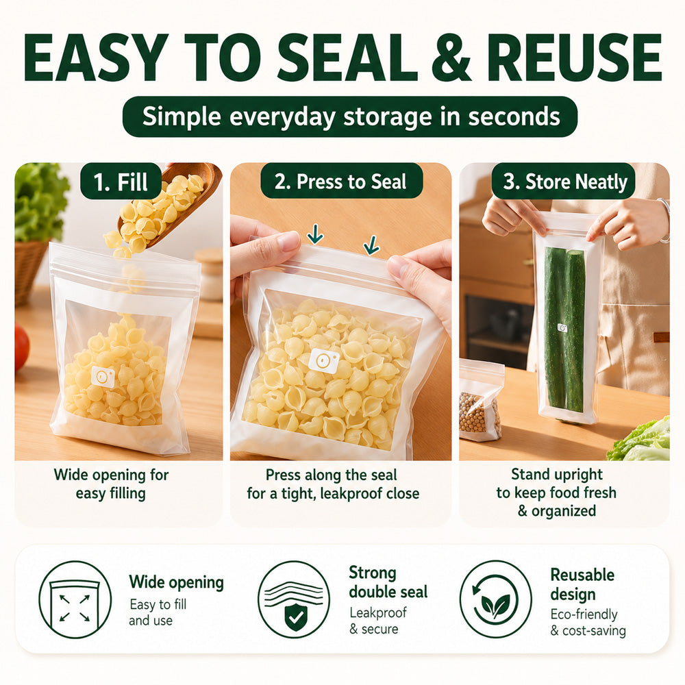 Transparent Food-Grade Reinforced Double-Seal Bags