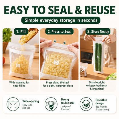 Transparent Food-Grade Reinforced Double-Seal Bags