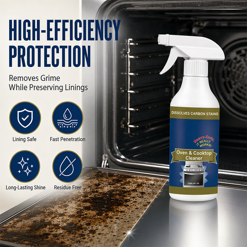 💥  BUY 2 GET 1 FREE!🌻Heavy Duty Oven & Cooktop Cleaner Spray – Dissolves Grease in 5 Mins, No Scrubbing & Eliminates Odors 🔥
